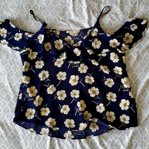 Blue flower blouse